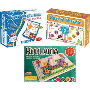 Diy-Toy Kodlama + Manyetik Tablet Tangram + Eğitici Puzzle 3'lü Set