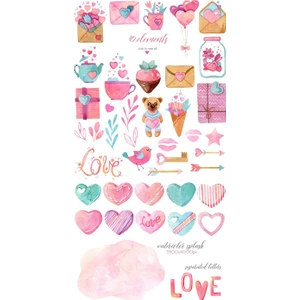 Tellgraf Sevgili Konseptli Sticker Seti