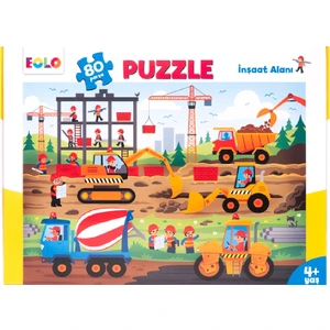 Eolo 80 Parça Yer Puzzle İnşaat Alanı