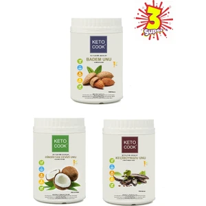 Glutensiz Badem Unu 750 gr + Hindistan Cevizi Unu 500 gr+ Keçiboynuzu Unu 750 gr