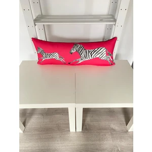E712 Fuşya Zemin Koşan Zebra Desen Kırlent Kılıfı
