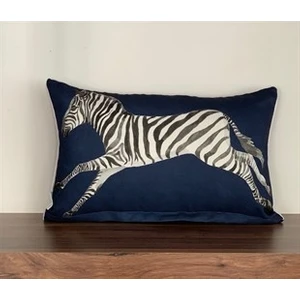 E712 Lacivert Zemin ZEBRA-3050 Kırlent Kılıfı