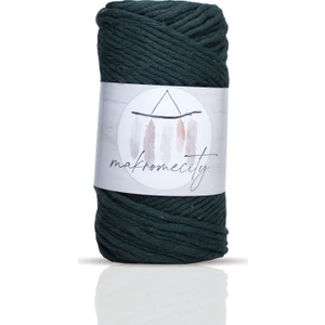Makrome City Taranan Makrome Ipi 3mm Taranabilir Pamuk Makrome Ipi Makrame Ipi Nefti Yeşil