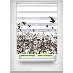 Avart Digital Ağaç Silüeti Baskılı Plise Zebra Perde