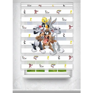Avart Digital Tweety ve Sylvester Baskılı Çocuk Odası Perdesi Zebra Perde