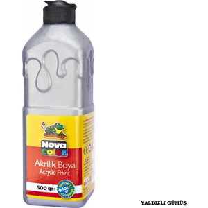 Nova Color Şişe Akrilik Boya 500 Gram Yaldızlı Gümüş NC-671