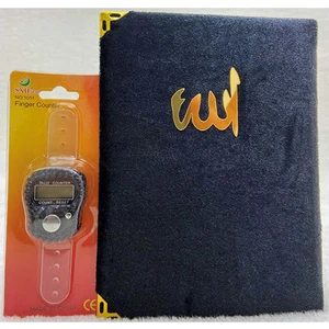 Kadife Yasin Taşlı Zikirmatik Siyah Set
