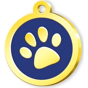 Pet Tag Art Altın Kaplama Pati Künye - Mavi