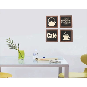 Onca Hediyelik Ahşap Mutfak Dekoru 4 Lü Set 41X41 cm Dekoratif Hediyelik