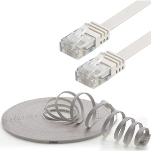CAT6 Yassı Ethernet (Network, LAN) Kablosu, Beyaz, 50 cm