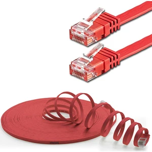 CAT6 Yassı Ethernet (Network, LAN) Kablosu, Kırmızı, 1 metre