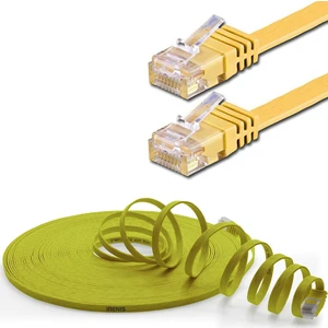 CAT6 Yassı Ethernet (Network, LAN) Kablosu, Sarı, 50 cm