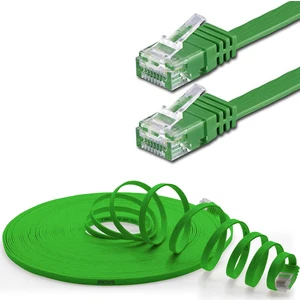 CAT6 Yassı Ethernet (Network, LAN) Kablosu, Yeşil, 50 cm
