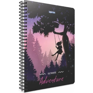 A4 100 Yaprak Kareli Adventure Spiralli Karton Kapaklı Defter