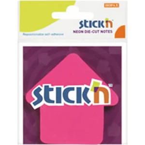 Stickn 70 x 70 Ok Şekilli Neon Pembe 50 Yaprak Yapışkanlı Not Kağıdı