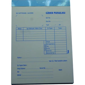 20X50 2 Nüsha Otokopili Gider Makbuzu