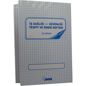 Karton Kapaklı İş Sağlığı ve Güvenliği Tespit Öneri Defteri 50YP