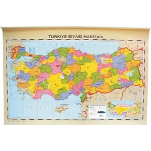 İnter Çıtalı Askılı Türkiye Siyasi Fiziki Harita 70 x 100 cm