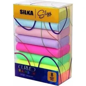 Si̇lka Art 51 Curved Rainbow Neon Pastel Silgi 8'li