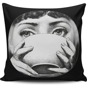 Kırlent Dünyası Fornasetti Figürlü Dijital Baskılı Kırlent Kılıfı