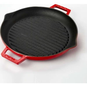 Yuvarlak Grill Tava Çap 26 cm Kırmızı