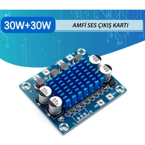exeo TPA3110 Dijital Stereo Anfi 2x 30W 2.0 Amfi Devresi Kartı Bordu