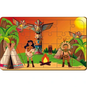 Kızılderili 24 Parça Ahşap Puzzle