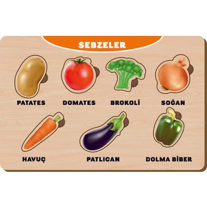 Ahşap Bul Tak Eğitici Yapboz Sebzeler