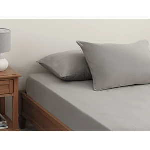 English Home Düz Pamuklu 2'li Yastık Kılıfı  50 x 70 cm Çakıl Taşı