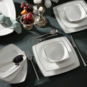 Tasia Fine Cream 60 Parça 12 Kişilik Yemek Takımı Kare