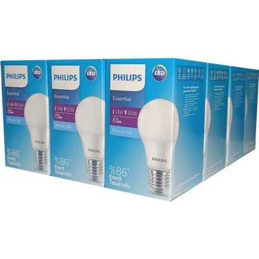 Philips 12'li 8W Beyaz Işık LED