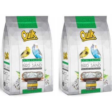 Quik 250 gr x 2 Kuş Kumu İndigo - Yeşil Renkli Doğal Malzeme ile Sindirim