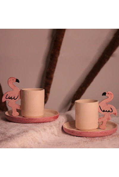 Alven 2'li Flamingo Kahve Fincan Takımı