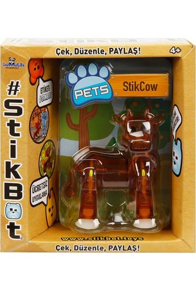 Stikbot Pets Tekli Paket - Stikcow - Kahverengi
