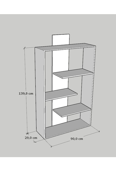 Arge Dekor Modern Kitaplık, Ahşap Kitaplık, Demonte Kitaplık