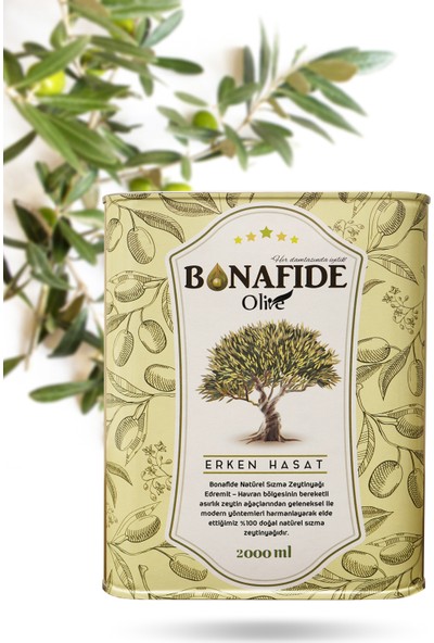 Bonafide Olive Naturel Sızma Zeytinyağı 2LT. 2021-2022 Yılı Erken Hasat