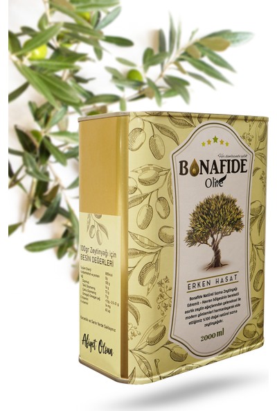 Bonafide Olive Naturel Sızma Zeytinyağı 2LT. 2021-2022 Yılı Erken Hasat