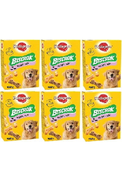 Pedigree Biscrok Multi Mix Köpek Ödül Bisküvisi 500 gr x 6 Adet