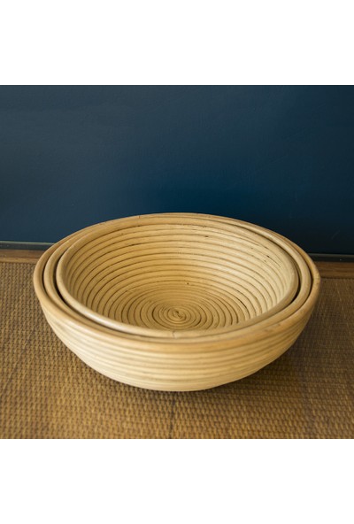 Adalı Bambu Düz Rattan Kase L Naturel