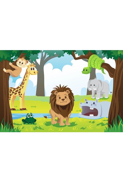 Özen Duvar Kağıdı Ormandaki Sevimli Hayvanlar Çocuk Odası Duvar Kağıdı