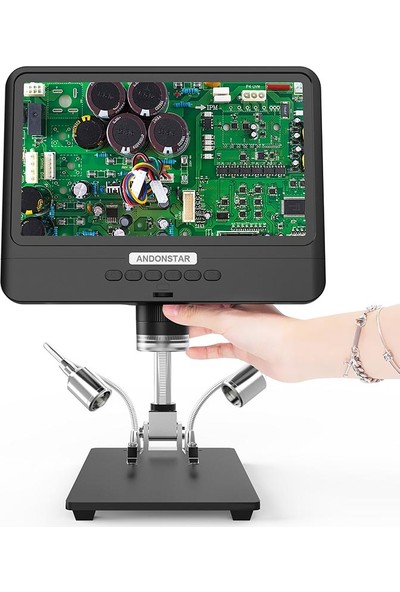 Andonstar AD208 8.5 Inç Ayarlanabilir 1080P LCD Ekran Mikroskop Lehimleme Için Dijital Mikroskop