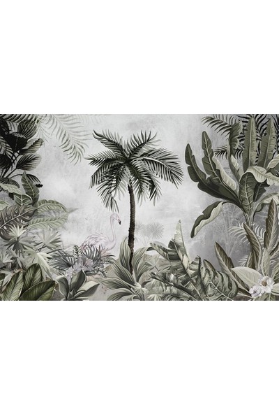 Özen Duvar Kağıdı Tropikal Ağaçlar içerisinde Flamingo Duvar Kağıdı