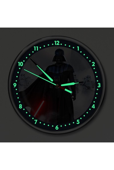 DekorLoft Dekor Loft Premium Gece Parlayan Darth Vader Çocuk Odası Duvar Saati PFS-1812