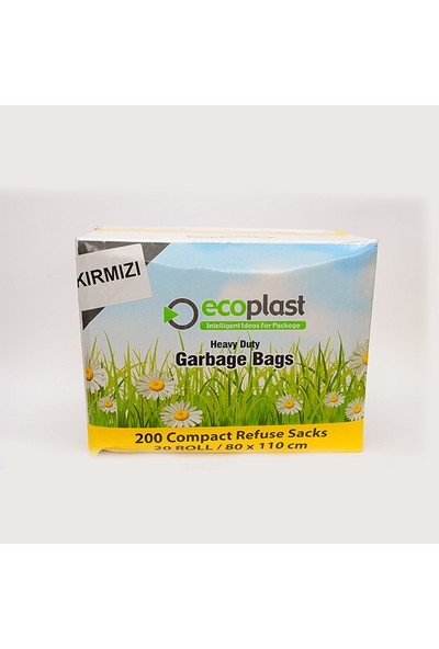 Ecoplast Jumbo Kırmızı Çöp Poşeti 200'lü