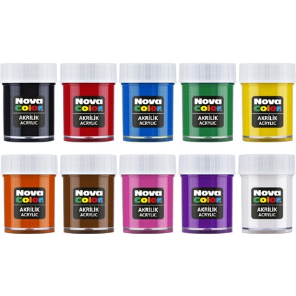 Nova Color Şişe Akrilik Boya 30 ml 10'lu Set