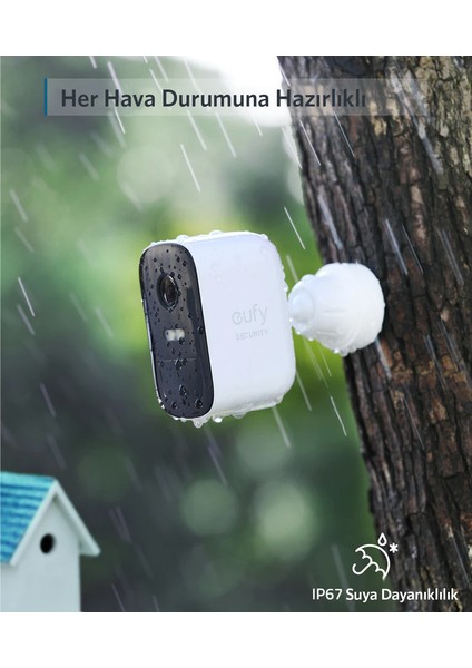 Security Eufycam 2C Kablosuz Akıllı Güvenlik ve 1080p Kamera Sistemi 2 Kamera 1 Ana Ünite Kiti - Apple HomeKit Uyumlu T8831