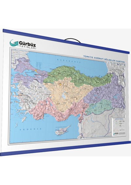 Kabartma Türkiye Bölgeler 70 x 100 cm