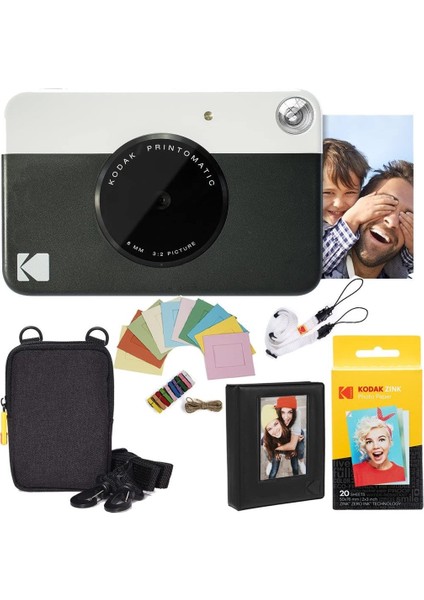 Printomatic Fotoğraf Makinesi + ( Kılıf, Boyun Askısı ve 20 Fotoğraf Kağıdı ) modelleri