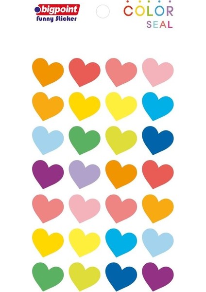 Sticker Renkli Kalpler