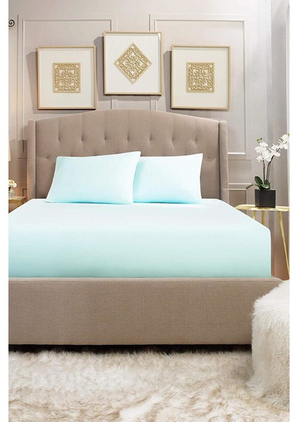 Çift Kişilik Pamuklu Penye Lastikli Çarşaf | Mint